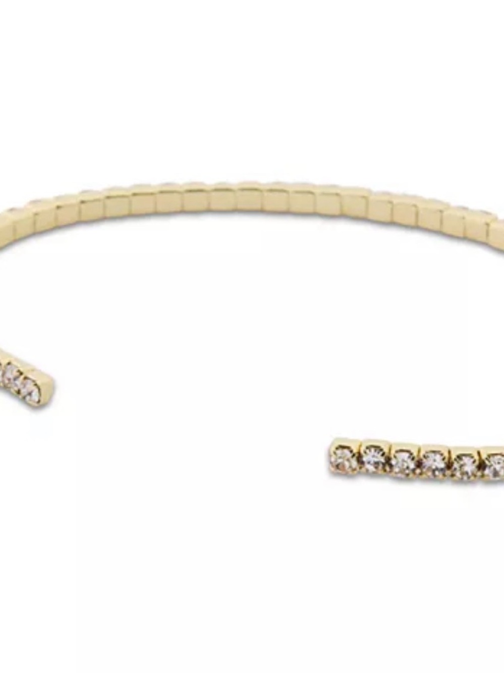 BaubleBar Gold Open Crystal-Accented Cuff Bracelet
